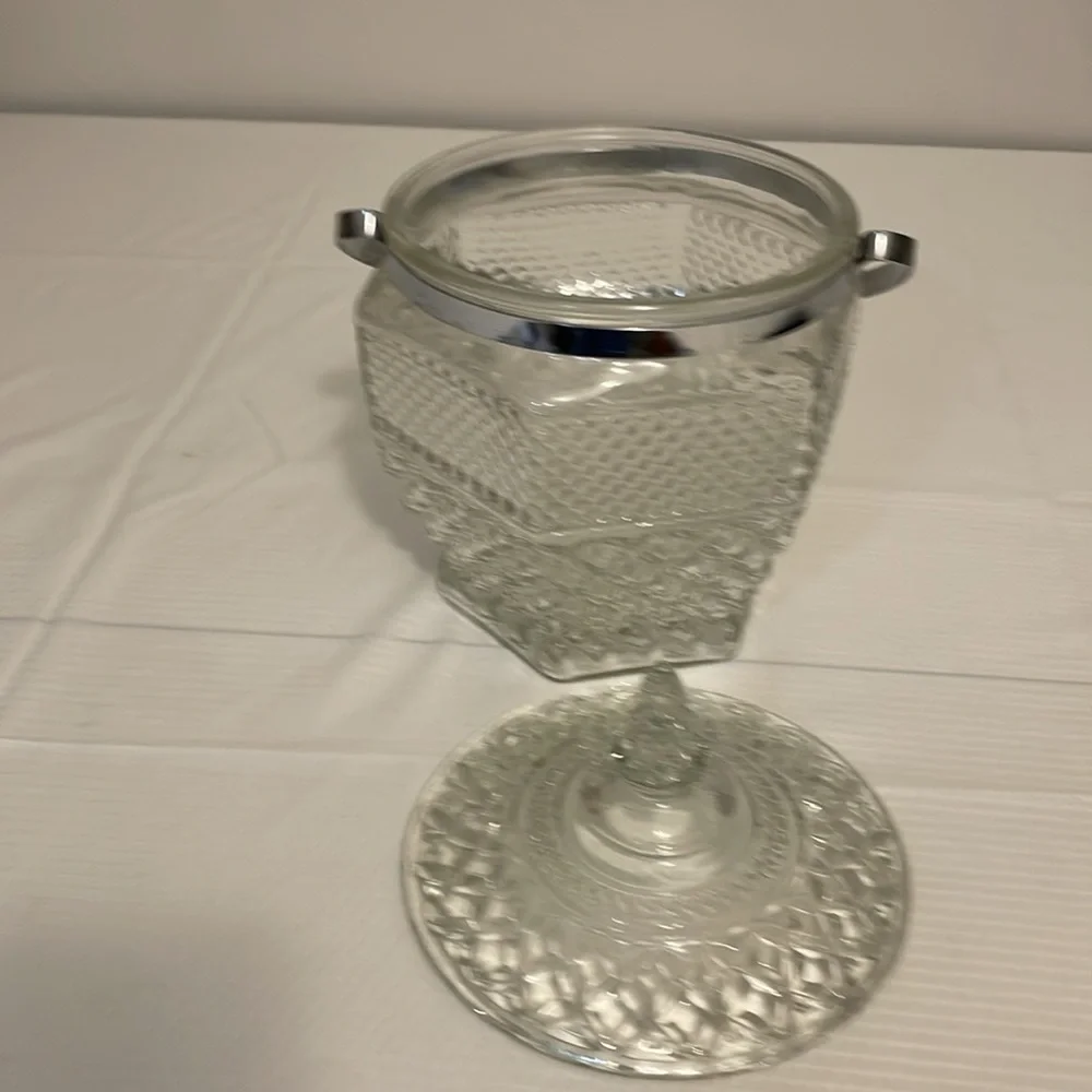 Vintage Anchor Hocking Ice Bucket with Lid